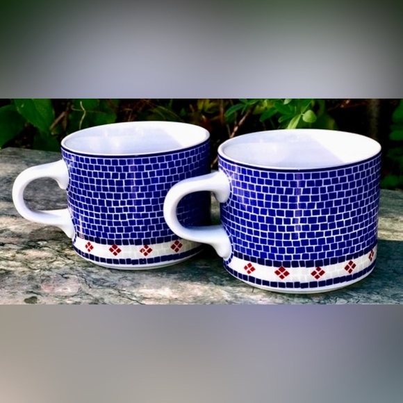 Vintage (Set of 2) Discontinued DANSK MOSAIC Wave (Waveless version) Flat Cups - Picture 8 of 10